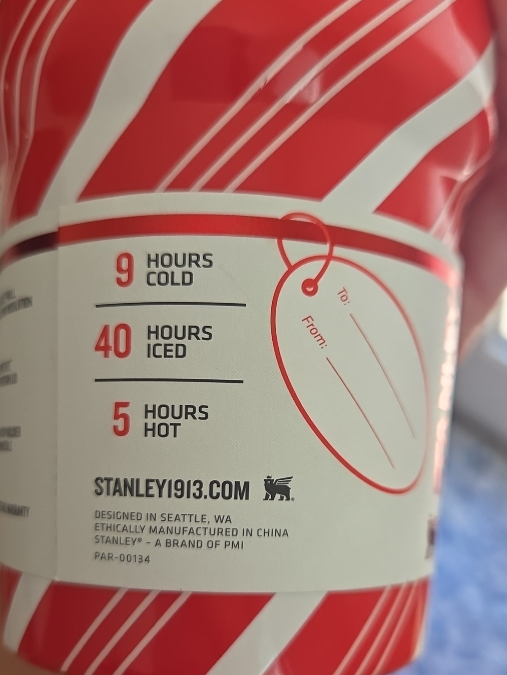 Stanley Red Candy-Stripe Travel Mug with Handle - Picture 10 of 10